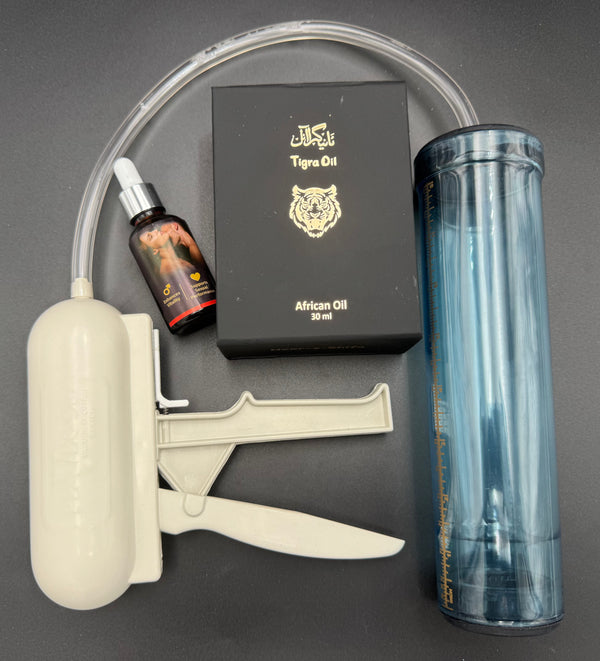 Tigra Strength Combo – Herbal Oil + Wellness Vacuum Pump